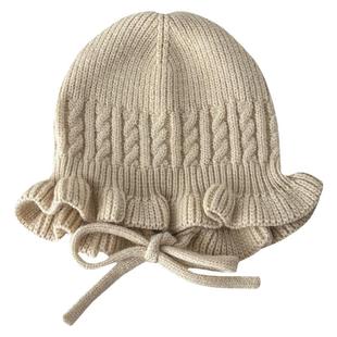 初生婴儿帽子花边洋气女宝宝春秋款新生儿秋帽小月龄0到3个月胎帽