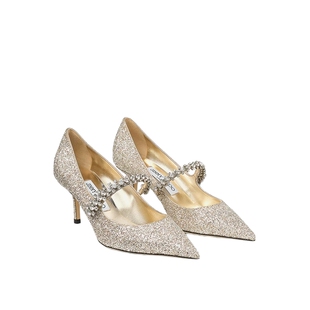 [24期免息]JIMMY CHOO/BING PUMP 女士水晶饰带尖头单鞋玛丽珍JC