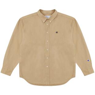Champion冠军长袖衬衫男春秋款美式复古翻领外套纯棉上衣翻领POLO