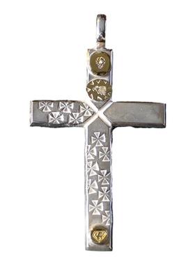 高山隆纯银十字架吊坠