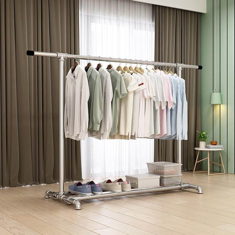 水管晾衣架晒被神器加粗加厚收纳衣帽落地架阳台房间挂衣柜杆家用