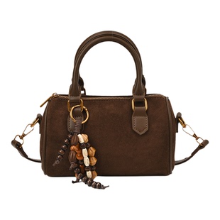 美拉德复古麂皮包包女2026新款日常通勤百搭斜挎包小众手提枕头包