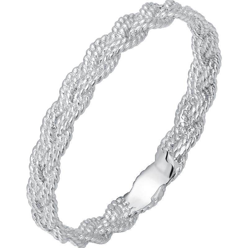 明牌珠宝铂金戒指 PT950相偕情侣对戒 女款时尚戒指编织戒BFM0065