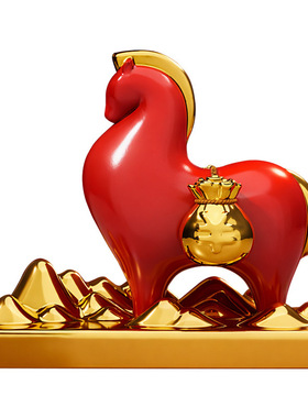 马年吉祥物轻奢马上有钱摆件