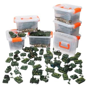 儿童战争场景模拟玩具怀旧军事战车兵人模型打仗小人士兵坦克导弹