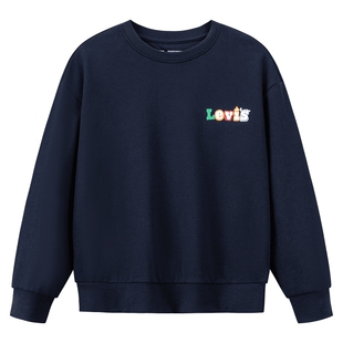 【新年马年】李维斯男童红色卫衣加绒儿童套头衫2026拜年过年衣服