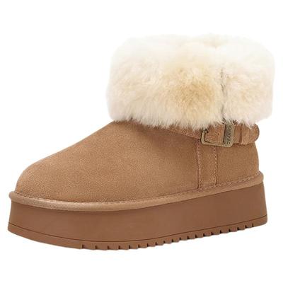 新款厚底毛毛鞋千百度秋冬