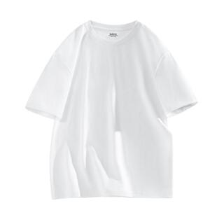 班尼路220克重磅纯棉白色短袖t恤男款纯色打底衫体恤上衣男士半袖