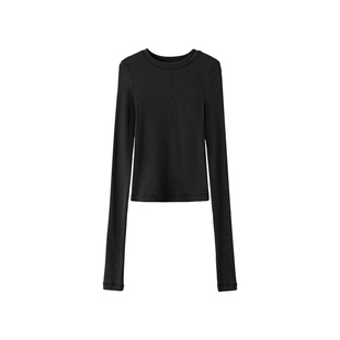 handless inc | seamless系列-无痕短款圆领磨毛打底T恤