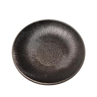 日式仿古铜小杯垫合金隔热茶杯托做旧茶碟功夫茶具配件带收纳架子