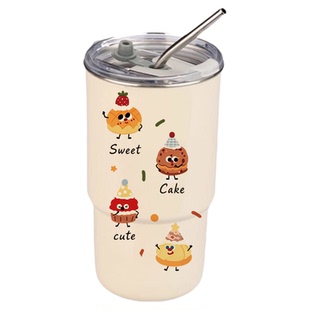 Mintrain.TZ.英国咖啡杯外带不锈钢杯子家用吸管杯马克杯丨估揭