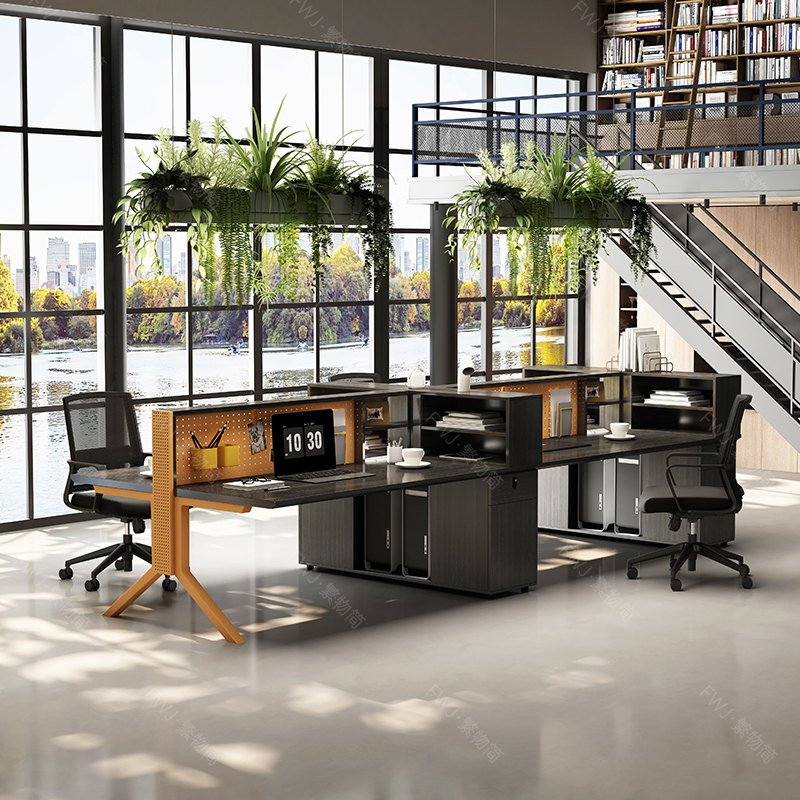 职员办公桌员工桌钢架办公桌双人办公桌2/4/6人办公桌组合