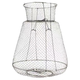 铁制蟹笼虾笼鱼网不锈钢折叠钢丝鱼护网鱼篓网兜渔网装鱼金属鱼笼