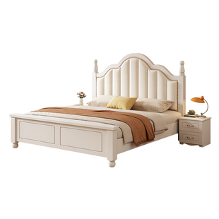 实木床主卧1米2单人床架家具现代简约双人大床出租房用2026年新款