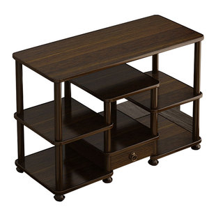 桌面博古架实木中式小型简约茶叶茶柜茶具收纳置物架子茶架展示架