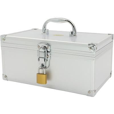 钱箱收银盒带锁收纳盒家超市收银箱多功能手提财务票据现金存放箱