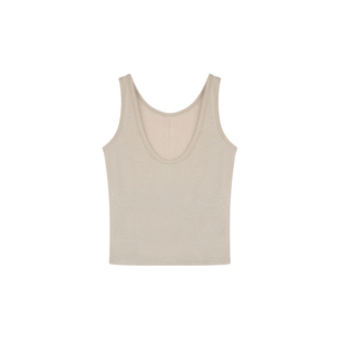 pusumede 复古性感露背吊带背心女夏季外穿宽松慵懒休闲无袖上衣