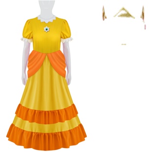 超级马里奥服装Cos服碧琪公主Cosplay网球服无袖连衣裙罗莎塔桃子