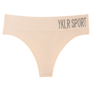 丁字裤女无痕欧美瑜伽运动T裤舒适无缝字母性感火辣女内裤XL大码