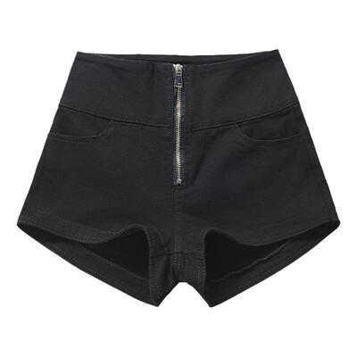 黑色弹力2022秋冬牛仔紧身短裤