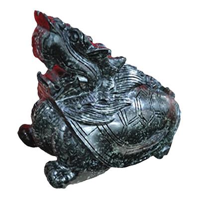 天然独山玉子母龙龟祝福玄关摆件