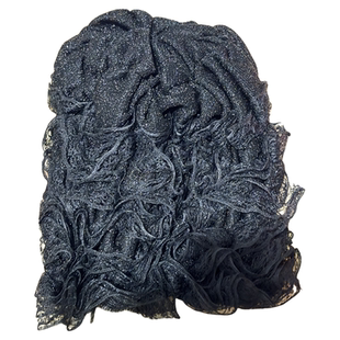 遮盖白发专用帽子秋冬季包头帽网帽蕾丝黑色帽子加绒保暖四季通用