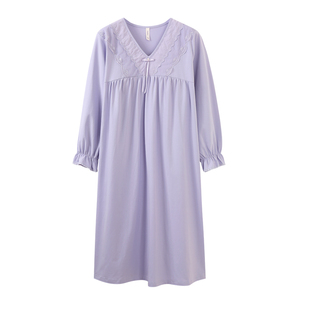 2025新款睡裙女士睡衣春秋夏季薄款纯棉长袖长款孕妇宽松连衣裙子