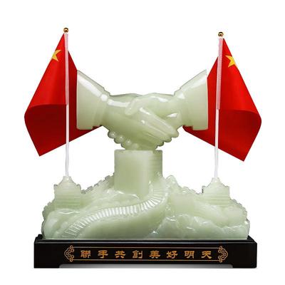 聚善缘合作共赢握手摆件商务礼品