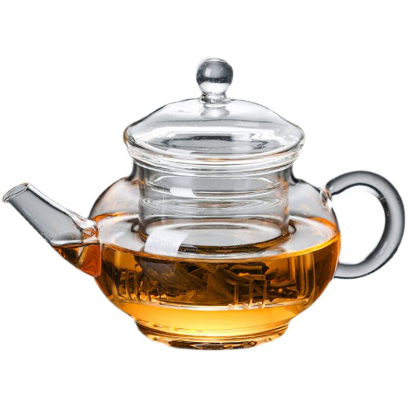 耐热玻璃花茶壶 迷你小茶壶 透明功夫茶具套装过滤泡茶器家用小号