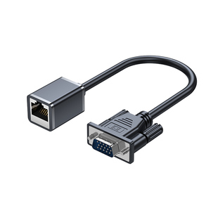 绿众VGA转RJ45网口网线连接器VGA公母头信号转换头延长器显示器