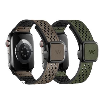 适用VIVO/IQoo Watch GT2手表带watch5磁吸方扣透气疯马真皮腕表带watch3运动watch2智能星辉皓月夏天女生男