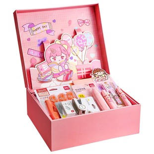 得力文具礼盒套装开学礼物升学入学小学一年级学习用品礼盒高颜值大礼包女孩男孩学习用品生日礼物女生大礼包