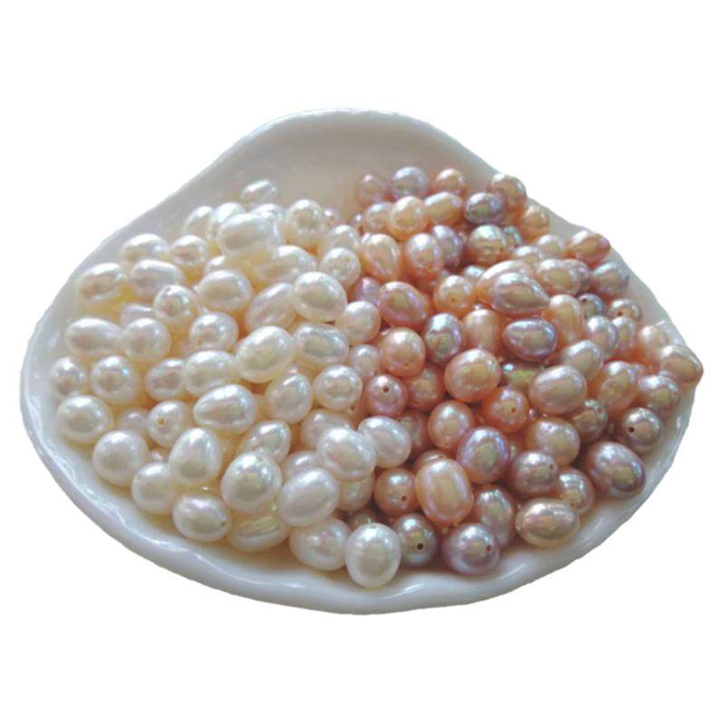 真天然淡水无核强光珍珠小diy配件散珠称斤批带孔手链颗粒供曼扎