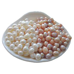 真天然淡水无核强光珍珠小diy配件散珠称斤批带孔手链颗粒供曼扎