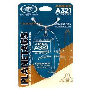 美国Planetags 越南航空 空客A321退役飞机蒙皮行李牌钥匙扣礼物