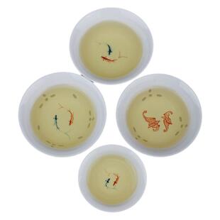热卖青花瓷品茗杯功夫小茶杯鱼茶碗普洱个人 贵和祥手绘玲珑茶具
