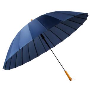抗风24骨长柄雨伞男大号双人加固木柄晴雨伞学生直杆商务伞女定制