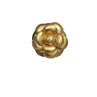 全6.8cm多色羊皮山茶花加合金链条皮条胸针款高端定型胸花小香花