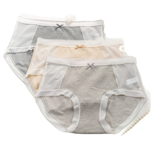 戴丝少女性感内裤磨毛加绒保暖女士桑蚕丝抑菌网纱拼接无痕三角裤