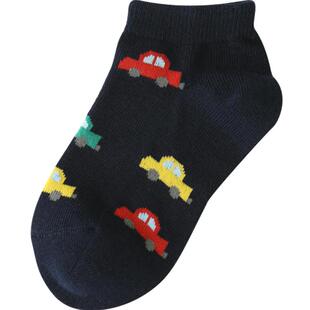 Tabio儿童袜子小卡车图案短袜透气船袜男童女童宝宝小孩春秋