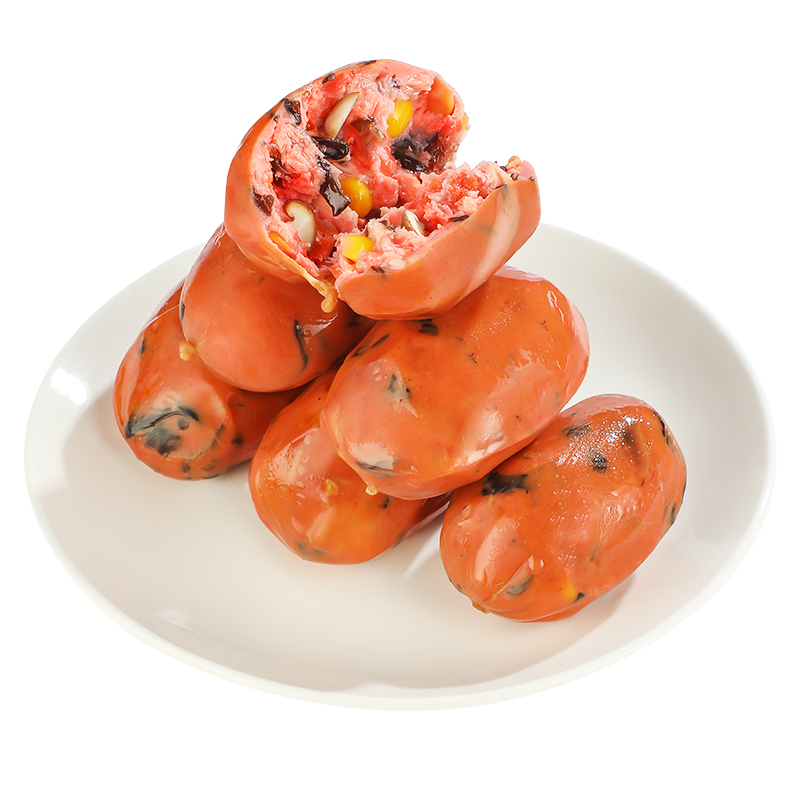 享轻脆皮膳食肠即食低脂鸡肉烤肠卡肉粒肠减蔬菜玉米香肠健身零食