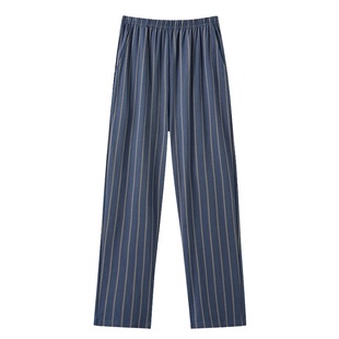 浪莎男士睡裤夏季纯棉长裤居家裤薄款春秋条纹加大码男款宽松全棉
