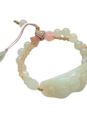 新中式天然和田玉手牌手串