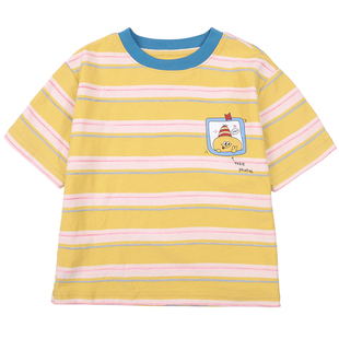 男童短袖儿童夏季t恤2026新款男孩夏装上衣小童半袖条纹衣服帅气