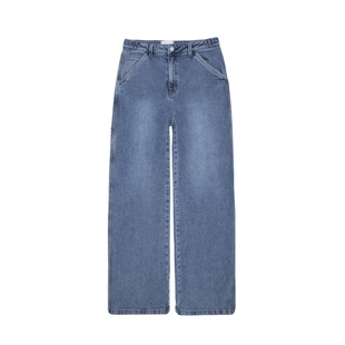 【秀智明星同款】GUESS女士经典百搭休闲宽松直筒牛仔裤-MO6D6133