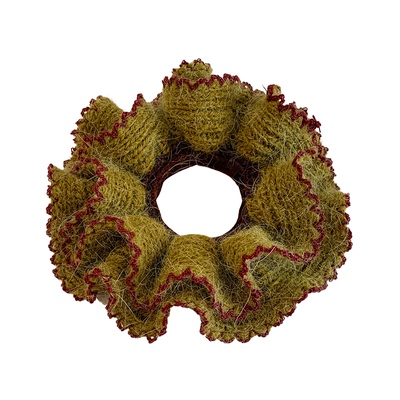 韩系绿色毛线针织大肠发圈扎头女