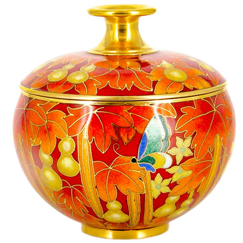 中外珐琅美术馆景泰蓝茶罐工艺品