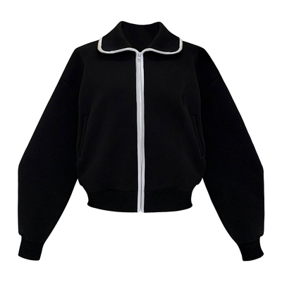 honore古月舒适百搭休闲拉链卫衣