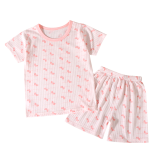 儿童夏季短袖睡衣女宝宝空调服薄款男童婴幼儿夏装短裤家居服套装