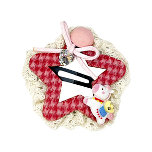 儿童星星毛绒发夹可爱小马女童侧边刘海夹小女孩新年BB碎发夹头饰